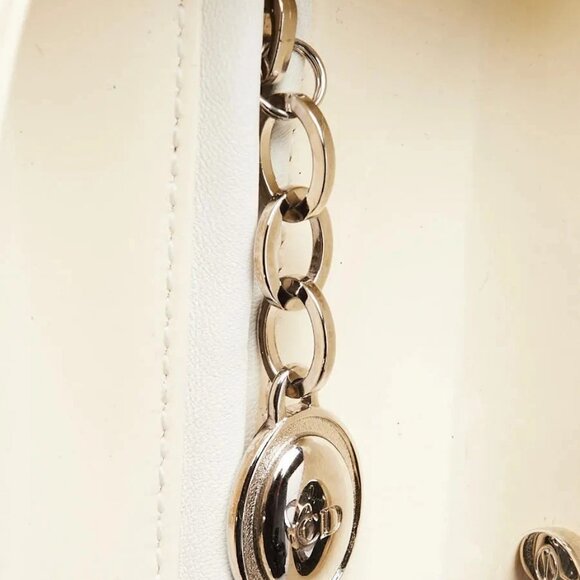 Christian Dior Dark White Cannage Quilted Patent Leather Large Lady Dior Bag - Picture 7 of 12